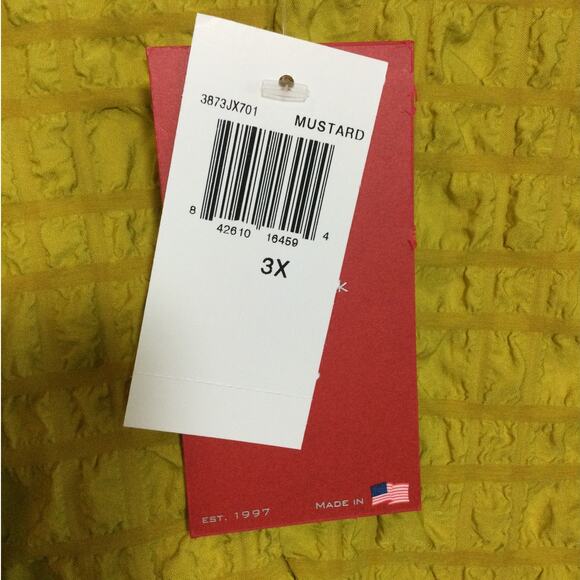 IC by Connie K Crinkle Asymmetric Shawl Mustard Yellow 3XL - Picture 7 of 9